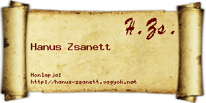Hanus Zsanett névjegykártya